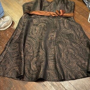 David’s Bridal Strapless Dress Elegant Black and Brown Strapless Dress